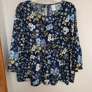 2 Time & Tru Floral Blouses